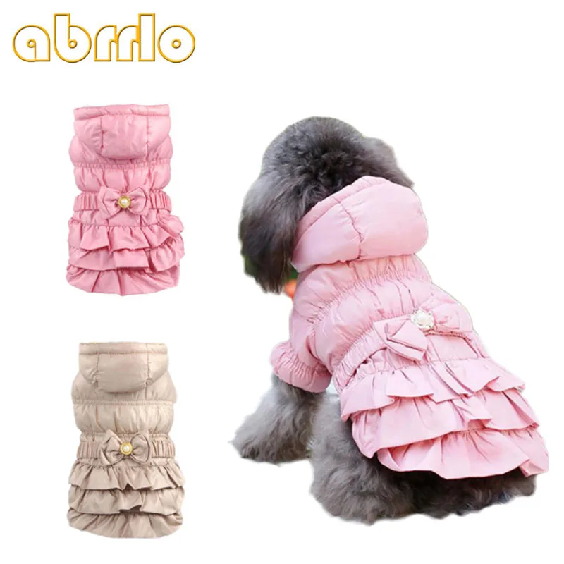 Зимняя куртка для собак Теплая Флисовая одежда принцессы домашних питомцев