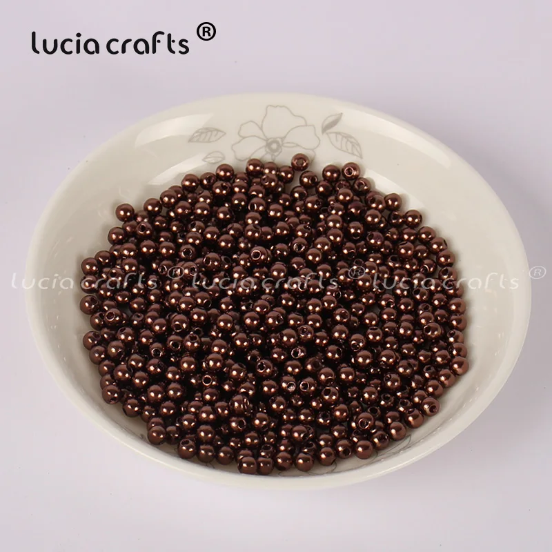 Lucia crafts, 4 мм, 500 шт./лот, разноцветные Круглые бусины с имитацией жемчуга, аксессуары для изготовления своими руками, E0813