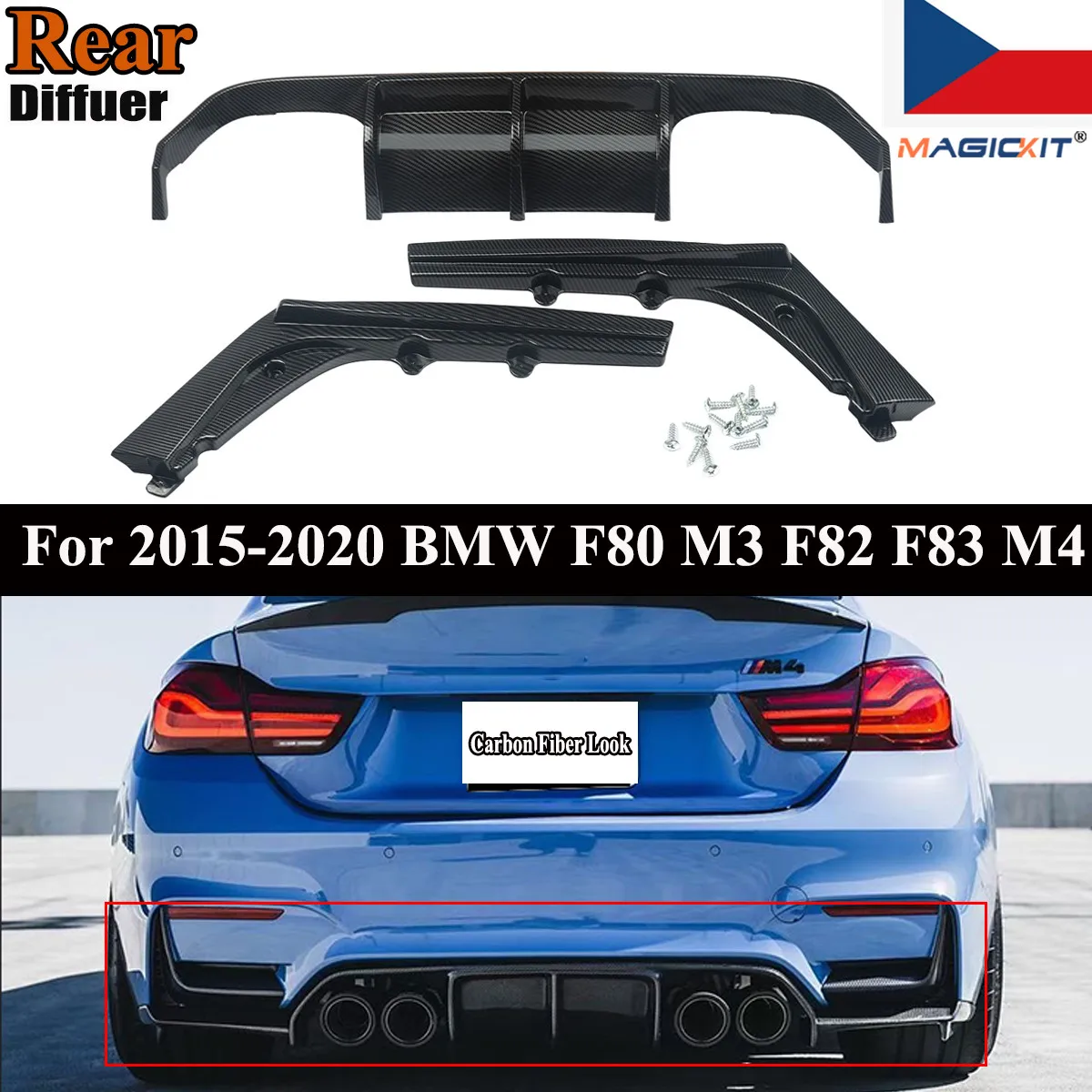 

Задний диффузор для BMW F80 M3 F82 M4 2015-2020 из углеродного волокна