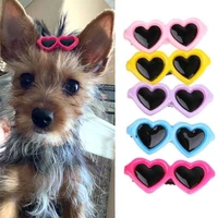 pet supplies 5ppcs lovely heart sunglasses hairpins pet dog hair accessories clips for puppy cat yorkie teddy pet hair decor