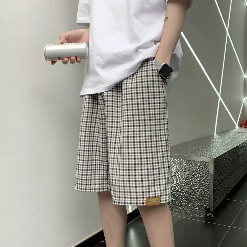 

2021 summer Hong Kong style hit color straight shorts men and women loose casual five-point pants middle pants trendy men
