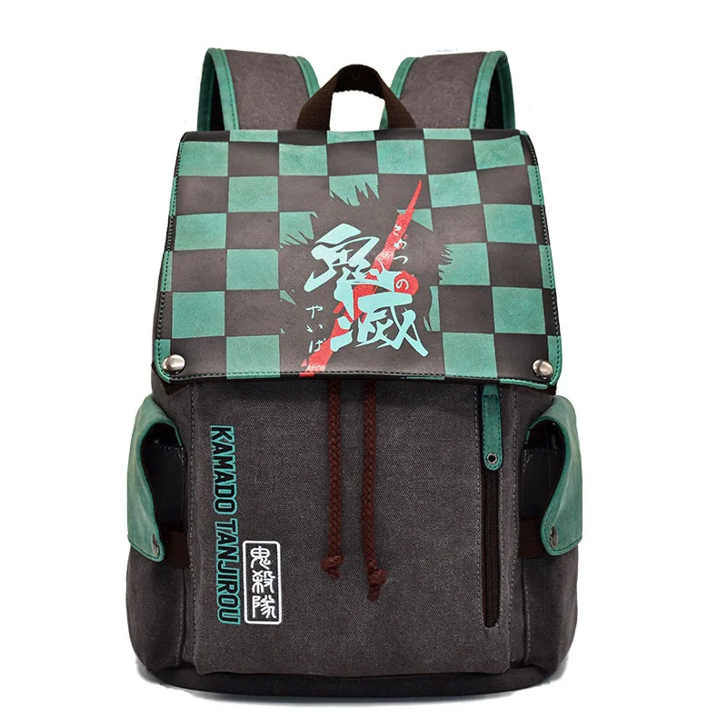 

Demon Slayer Cosplay Backpack Nezuko Agatsuma Zenitsu Hashibira Inosuke Kamado Tanjirou Print Canvas Bag Fashion Schoolbag
