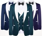 Красивые смокинги для жениха из смесовой шерсти, мужское свадебное платье, мужской пиджак, блейзер для выпускного вечера (пиджак + брюки + галстук + жилет) A131