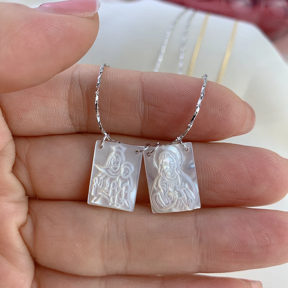 Ожерелье с прямоугольным Иисусом 12 х 16 мм Дева Мария подвески для женщин