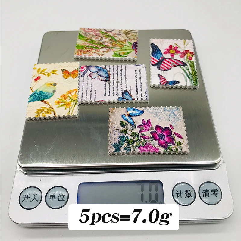 XINDONG прямоугольный штамп смешанный цветочный узор деревянные швейные кнопки для