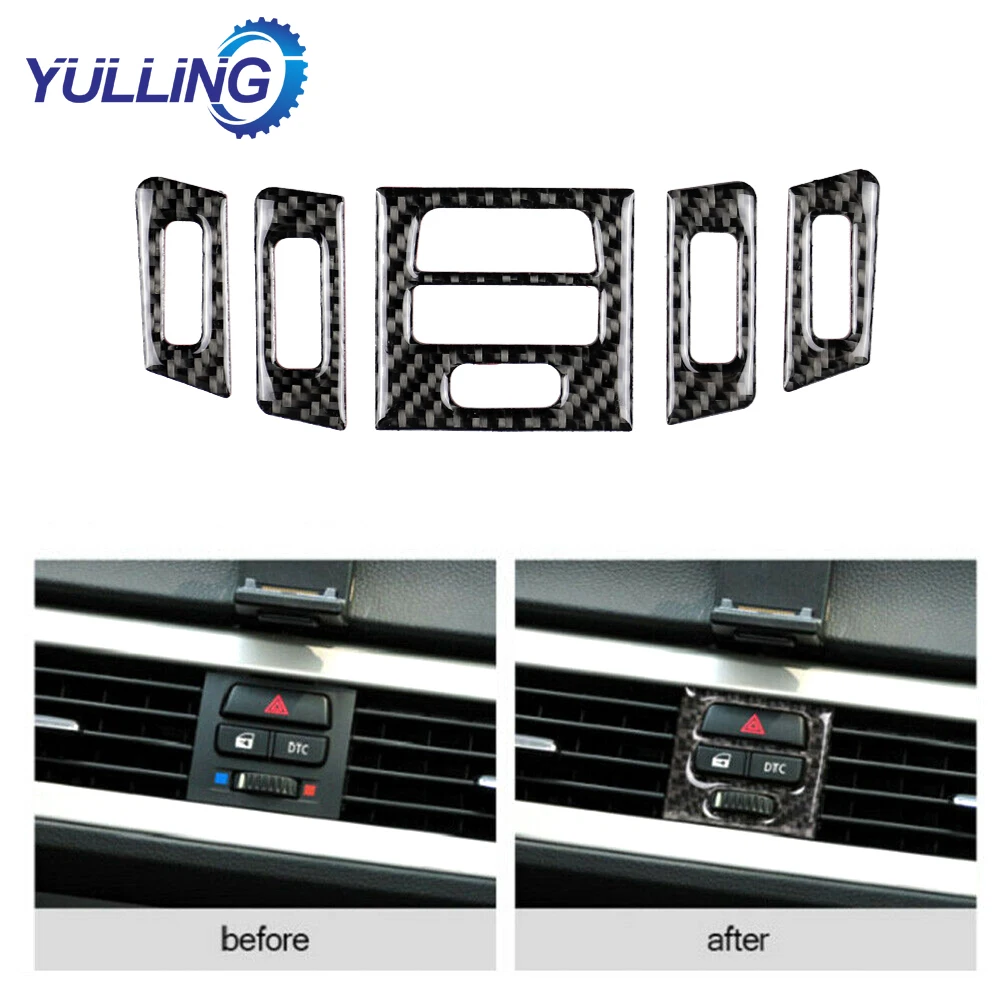 

YULLING для Bmw E90 E92 E93 05-12 из углеродного волокна центральный выход управления вентиляционным отверстием отделка украшение автомобильные аксес...