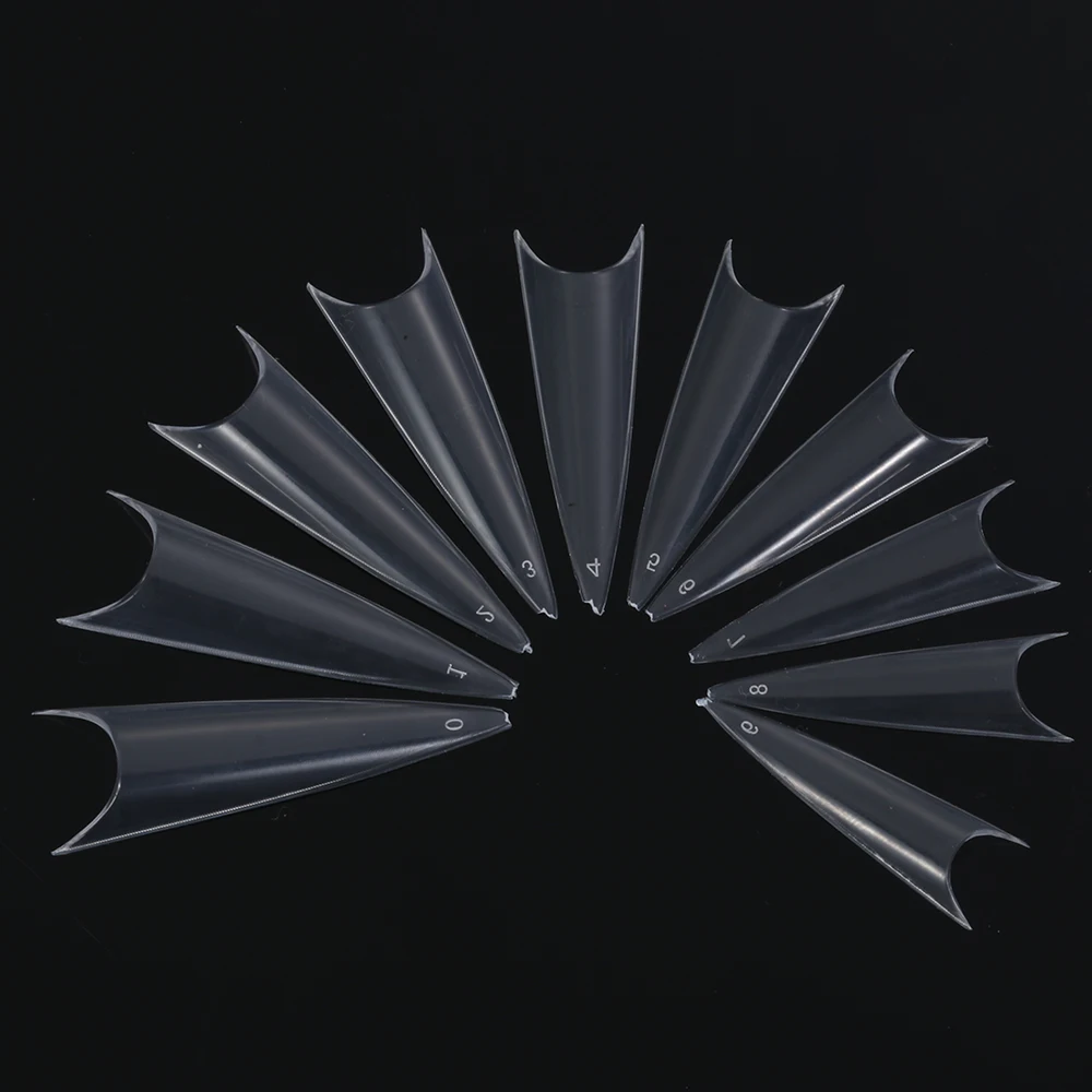 Длинные балерины французские накладные ногти на шпильках вечерние полупокрытие