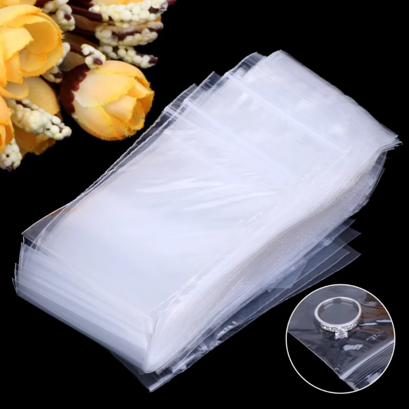 

2021 New 100pcs Resealable Plastic Seal Zip Lock Bags Transparent Clear Poly Bag 4cmx6cm