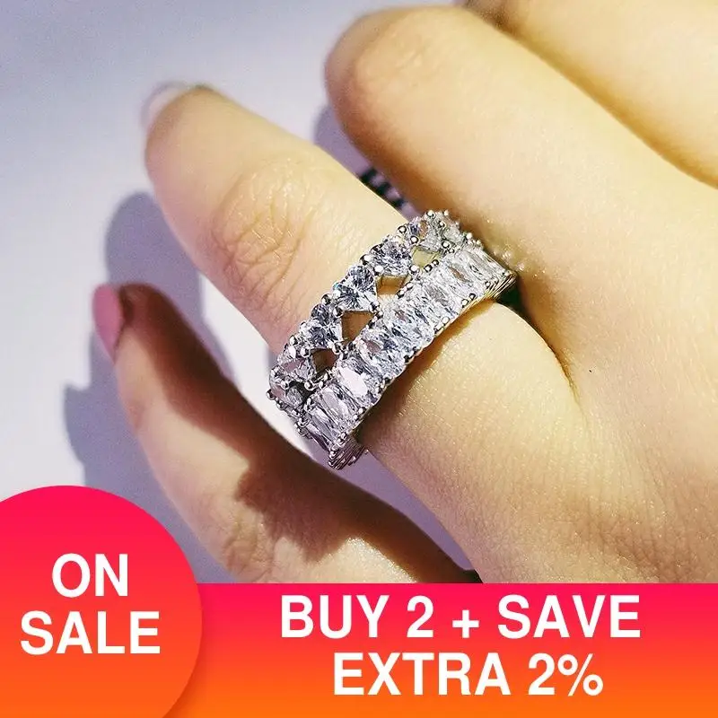 

Black Friday Hot Fashion! Fine 925 Sterling Silver Filigree Ring AAA for Women Wedding Engagement Fashion Jewelry R4954S