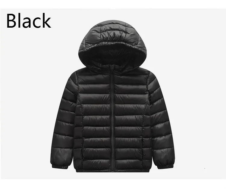 -H20-Black- Зимняя куртка-пуховик для мальчиков и девочек теплая детская куртка на пуху из 90% утиного пуха, ультра-светильник Одежда для больших мальчиков и девочек Размер От 2 до 10 лет - Цвет: -H20-Black-