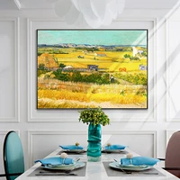 van gogh oil painting hand painted wall paintings harvest large american restaurant bedroom living room decorative painting