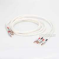 8ag single crystal silver plated speaker cable banana plug loudspeaker cable for hifi amplifier