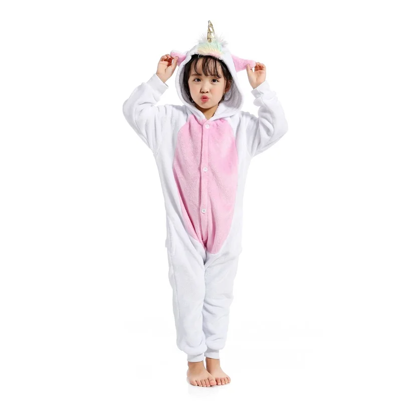 Kids Unicorn Pajamas For Children Animal Cartoon Blanket Sleepers Baby Costume Winter Boy Girl Licorne Jumspuit