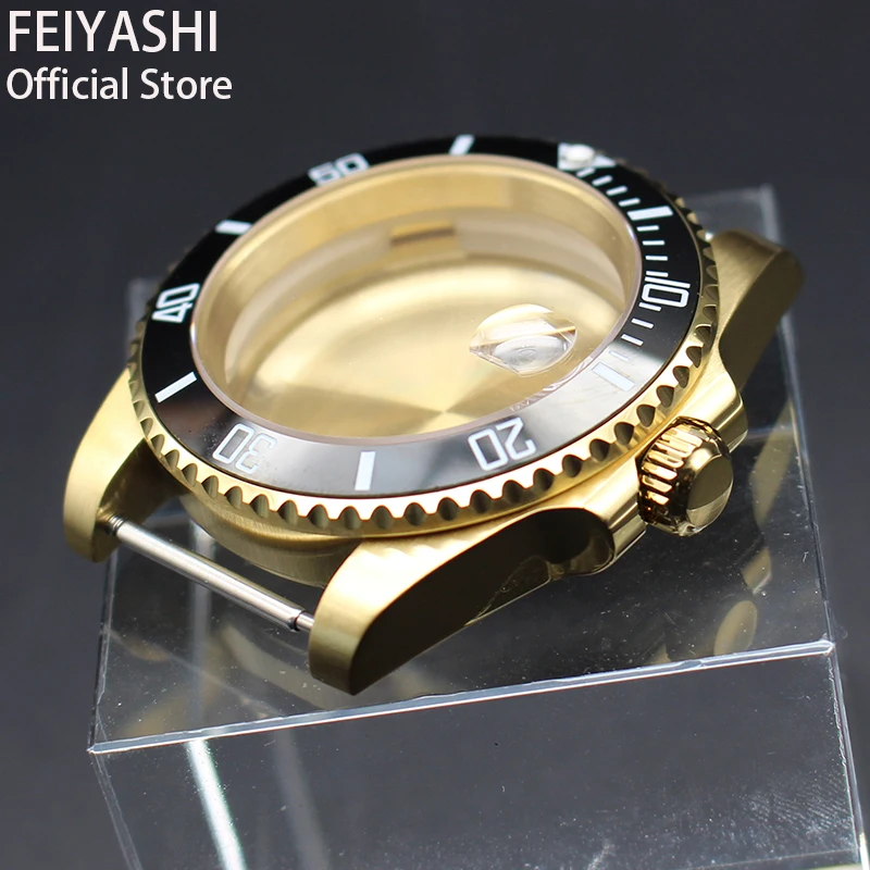 40mm Gold Men's Watches Case 316L Stainless Steel Sapphire Glass For Seiko nh35 nh36 miyota 8215 eta 2824 28.5mm Dial Movement - купить