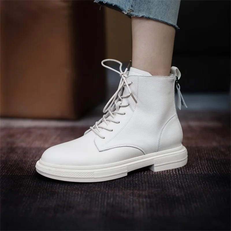 

Women's low heel boots fall winter 2021 new cowhide boots boots women's Boots