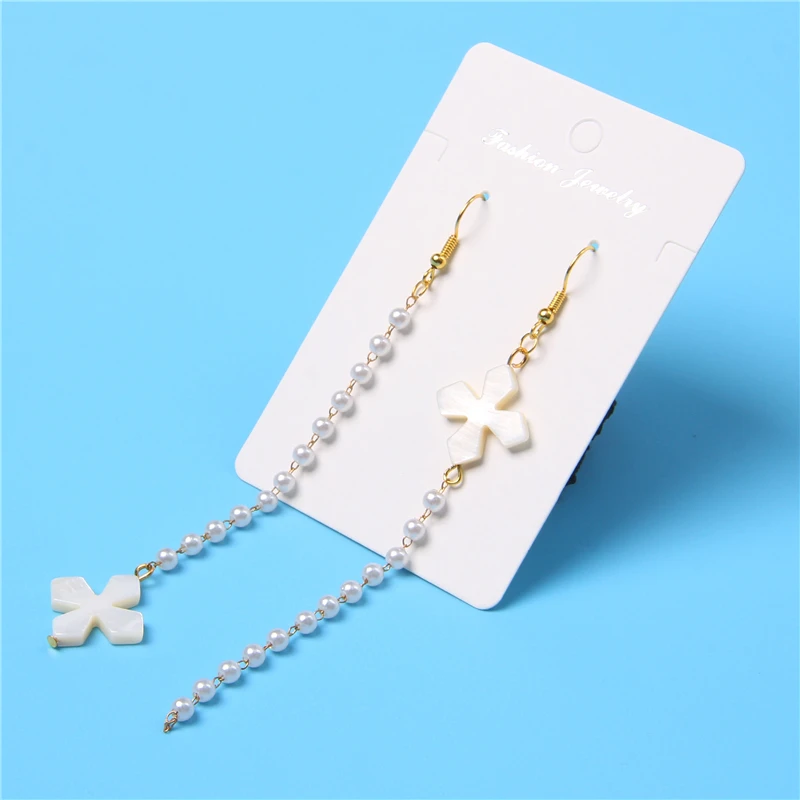 Модные жемчужные Висячие серьги для женщин натуральный перламутр ракушки