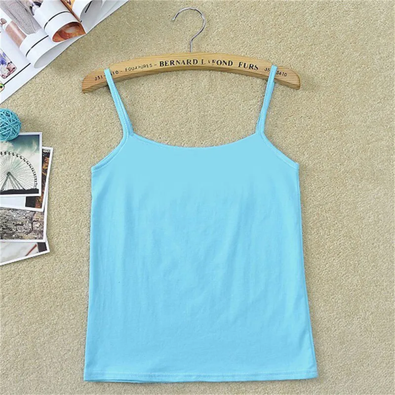 Sleeveless Shirt Strap Skinny Vest women Summer Sexy Camisoles Women Top Camisole Slim Lady Padded Tops | Женская одежда
