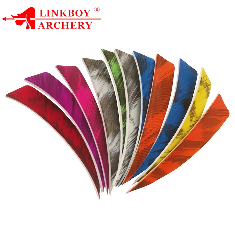 Linkboy стрельба из лука 36 шт. 4 дюйма капли индейки перья Fletching для DIY ID4.2/6 2 мм