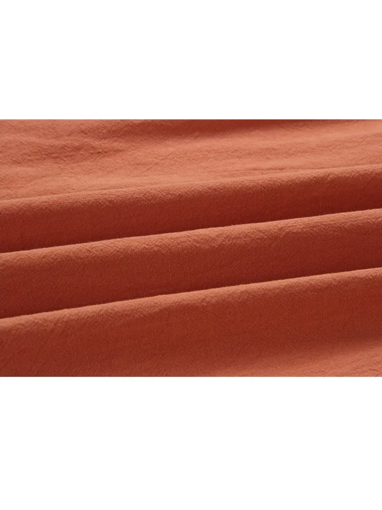 

Summer Women Long Dress New Casual O-Neck Short Sleeve Loose Dress Fashion Boho Holiday Female Dress Solid Ruffle Cotton Dresses