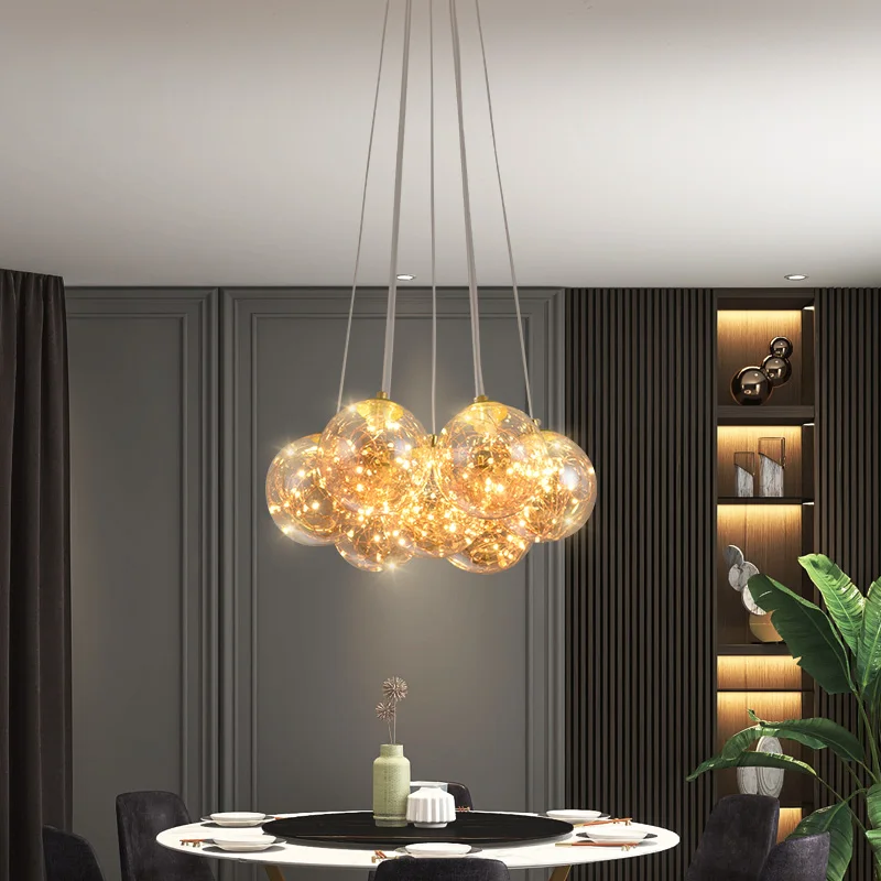 

Hot sale Led Pendant Light For Bedroom Living room Dinning room Kitchen Glass ball Hanging Pendant Lamp Lighting Fixtures
