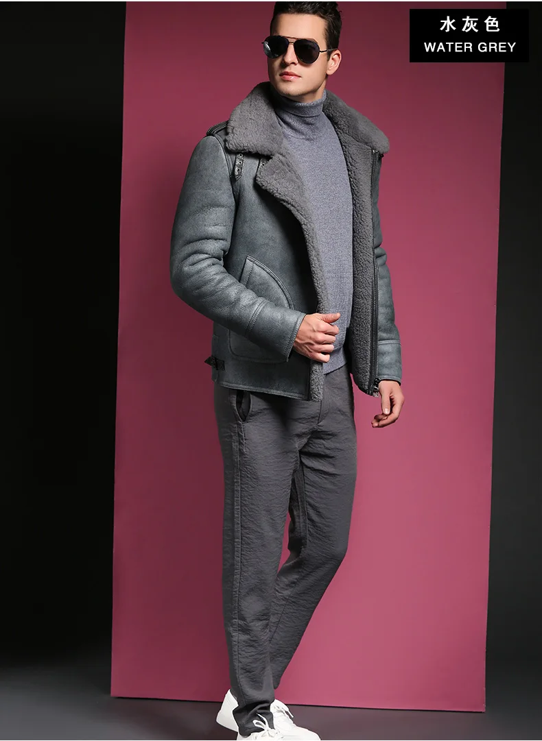 Мужская куртка из овечьей кожи с шерстяной подкладкой|Мужские кожаные куртки| |