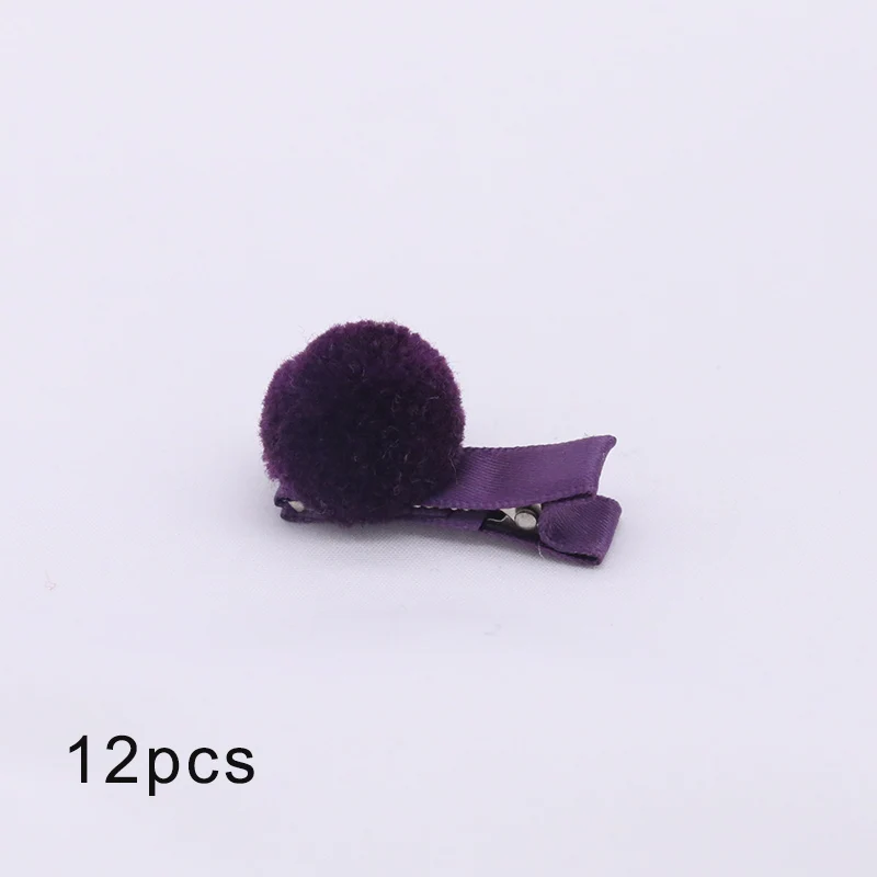 purple 12 шт., меховой шарик, эластичная резинка для волос для девочек, конский хвост, держатели, плюшевый шар, кольцо для волос, женский эластичный галстук для волос, аксессуары, Резиновая лента для волос - Цвет: purple
