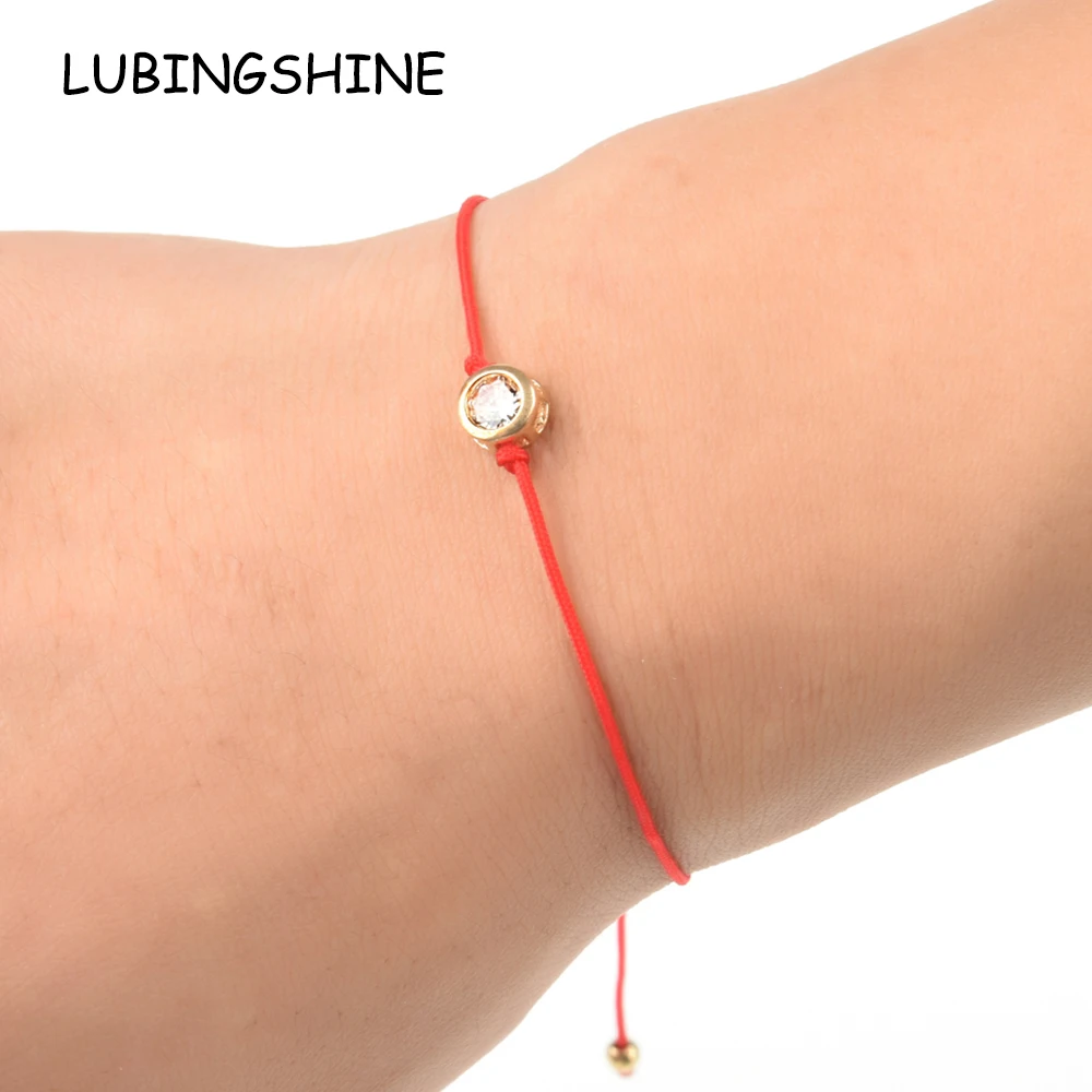 

60pcs/lot Couples Round AAA Zircon Charms Bracelet for Women Men Braided Adjustable Lucky Red String Bracelets Jewelry Gift