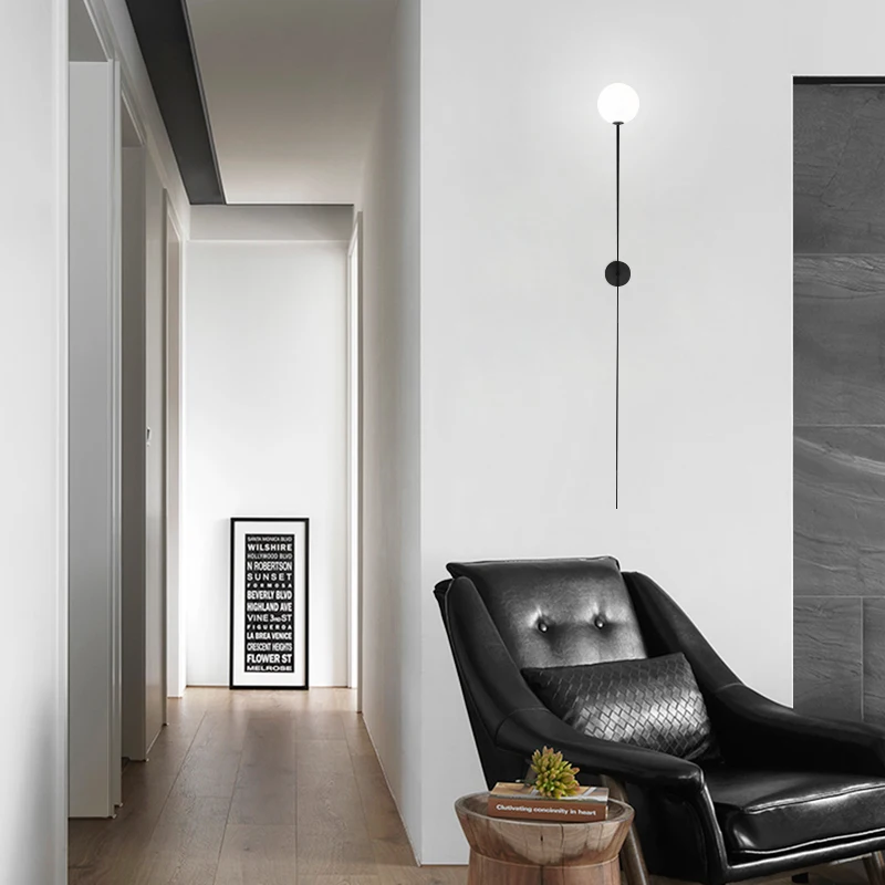 Скандинавская Дания Минималистичная Геометрическая линия настенная лампа