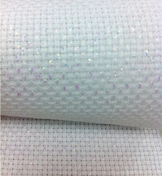 

Высококачественная блестящая белая ткань для вышивки крестиком 14ST 14CT белая блестящая ткань, 100 см x 150 см или любого размера