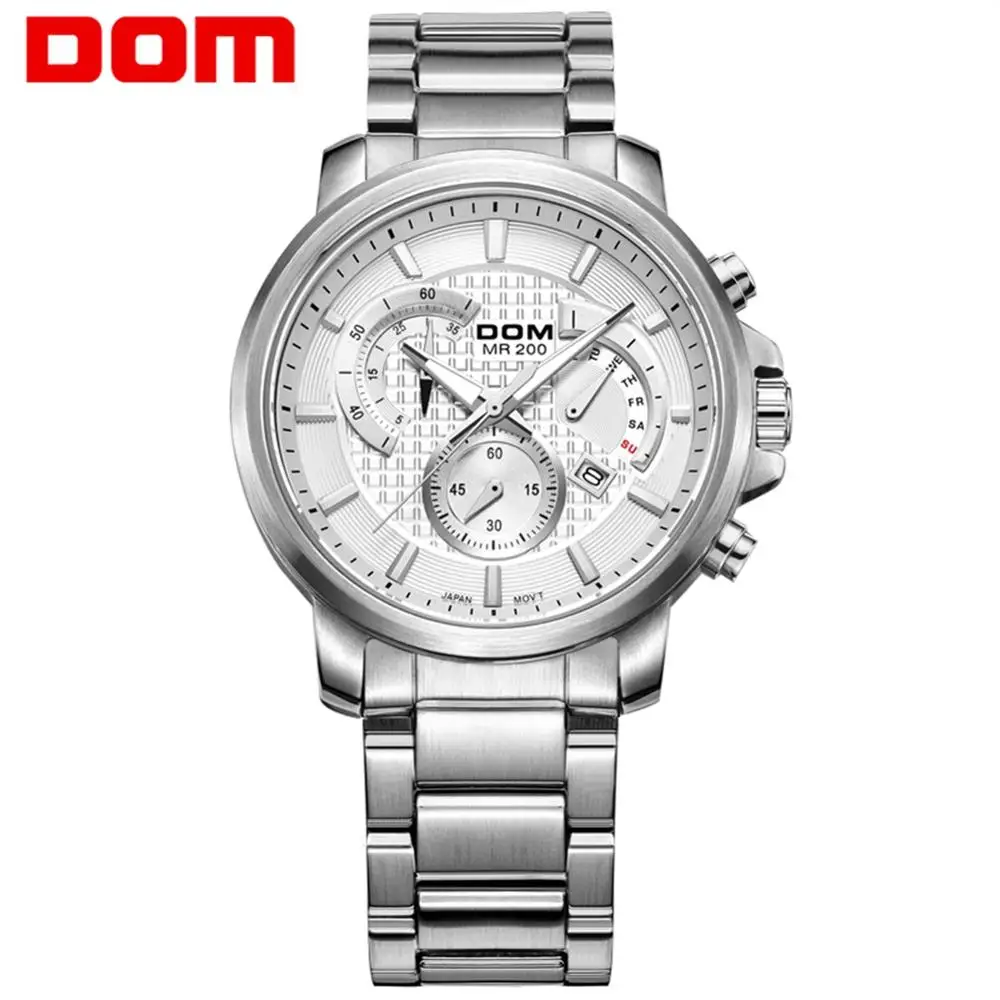 DOM Watches Men Sports Watches Waterproof Luminous Quartz Men Business Wrist Watch Clock Male Relogio Luxury Brand M-506D-7M