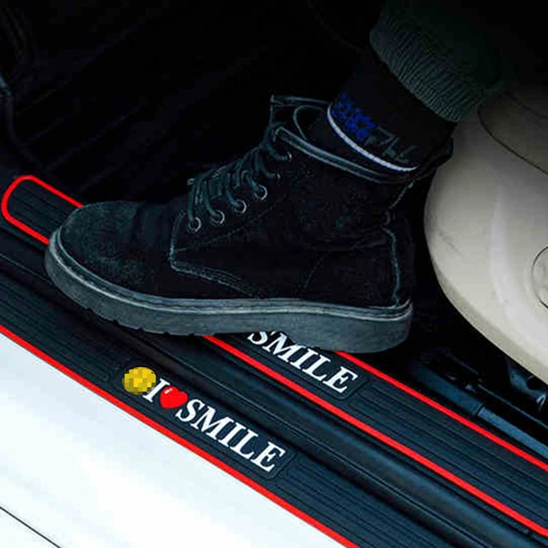 

4Pcs/Set Car Door Sill Protector Bar Universal Auto Car Door Protetion Stickers Anti Scratch Rubber Strip Sports Car Styling