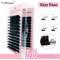 comango wholesale 50pcslot easy fan bloom eyelash extension austomatic flowering fast fan self making fans volume lashes