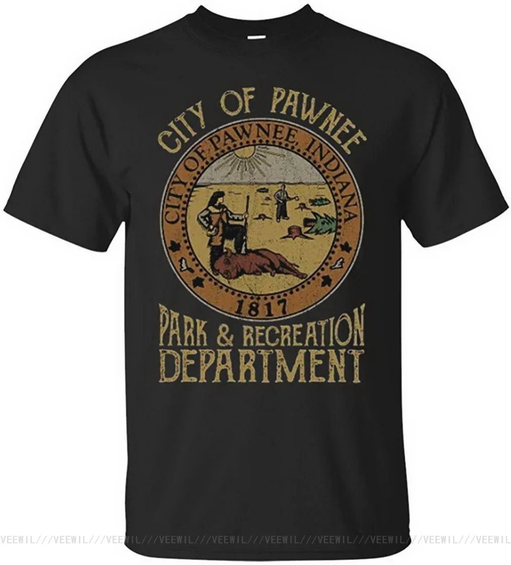 

Футболка City Of Pawnee 1817 Мужская/Женская/Мужская, черный топ для отдыха в парке отдыха и спорта, фитнеса