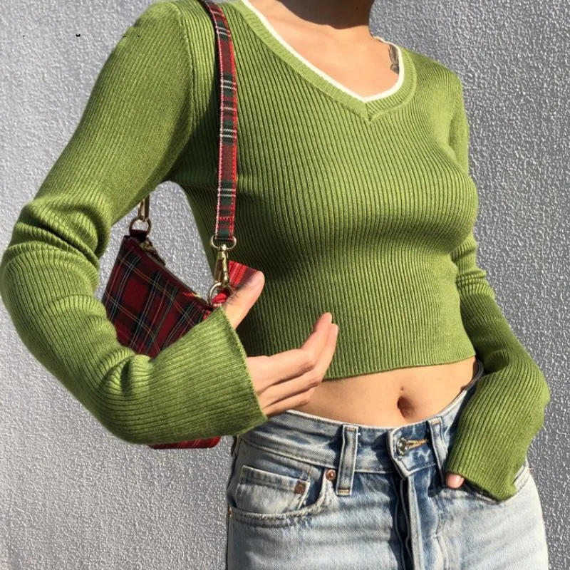 

2022new Vintage blouse women long sleeve crop top streetwear green blusas elegant ladies tops korean fashion green shirt sreetwe