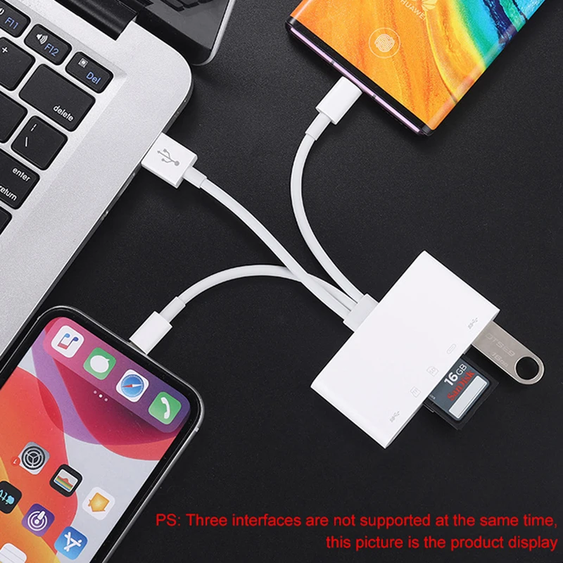 UTHAI C75 Новый 5 в 1 USB 3 0 адаптер для iPhone Android планшет SD/TF кардридер 500 мА поддержка IOS13