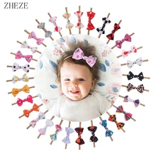 Nœuds de cheveux en Nylon pour filles, 4 pièces/lot, 3.5 pouces, imprimé gaufré, bandeau élastique doux, accessoires pour cheveux, DIY  (1)