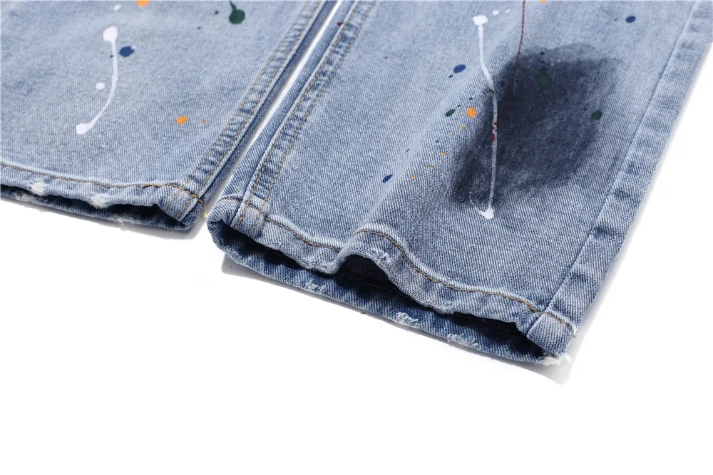 

Graffiti jeans men korean fashion clothing punk clothes mens street wear Harajuku Pants biker jeans designer NZ07