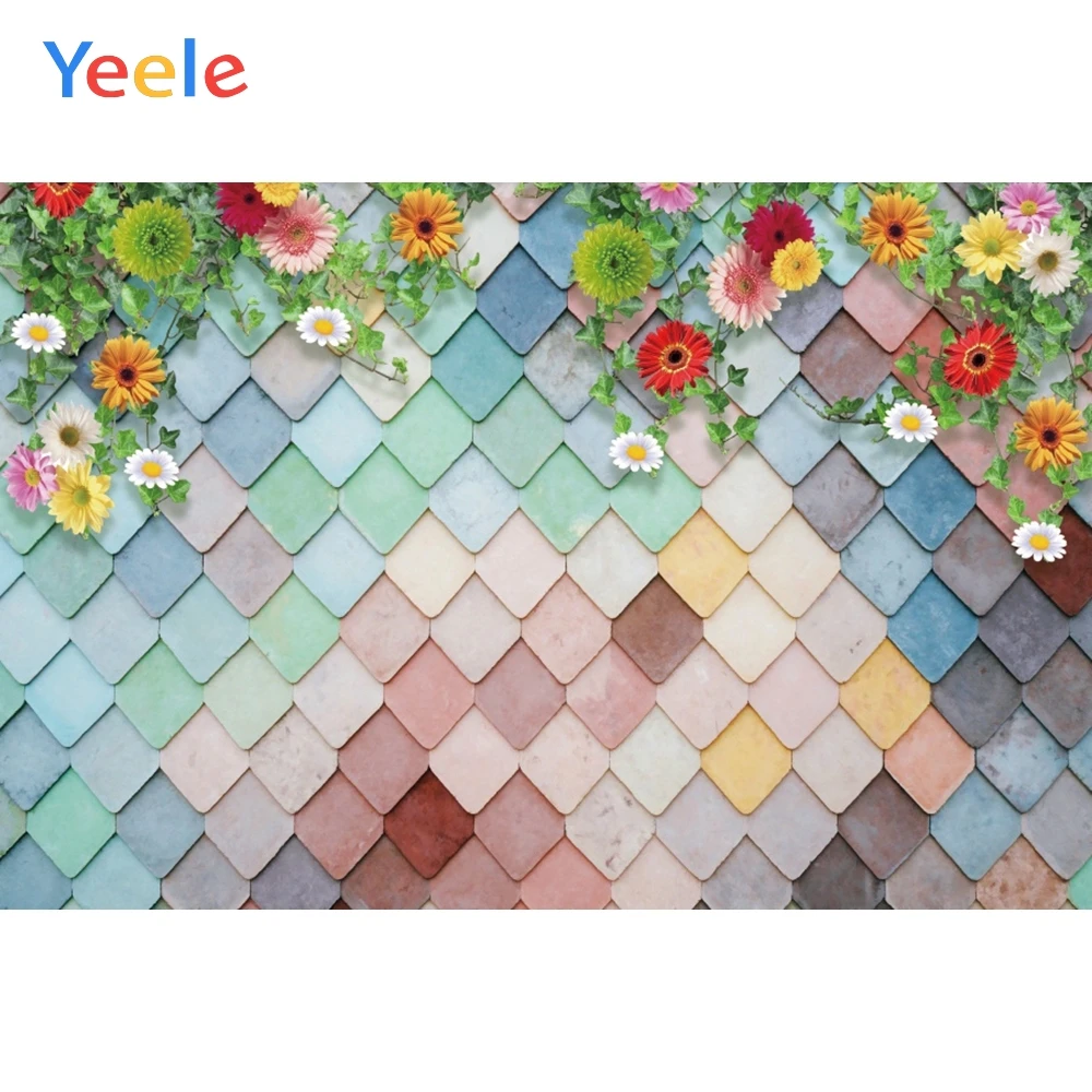 

Виниловый фон для фотосъемки на день рождения с цветком и стеной для фотостудии