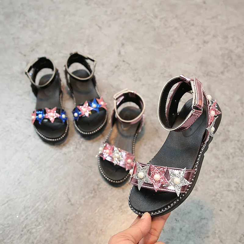 Новые летние удобные сандалии принцессы на мягкой подошве дышащие Нескользящие