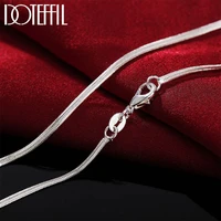 doteffil 925 sterling silver 1618202224262830 inch 2mm flat snake chain necklace for women man fashion wedding jewelry