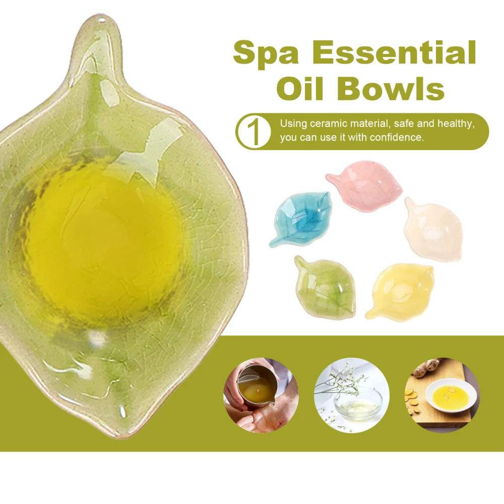 

5pcs Essential Oil Holders Small Ceramic Plates Aromatherapy Oil Storage Plates