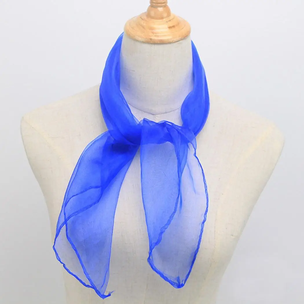 royal blue Яркие матросские танцы маленький шелковый шарф танец 0,01 кг сплошной шарф - Цвет: royal blue