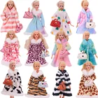 Одежда Барби = 1 Сумочка + 1 пальто, модная многоцветная одежда, повседневная одежда, Зимняя Теплая Одежда для кукол Барби 11,8 дюймов, поколения