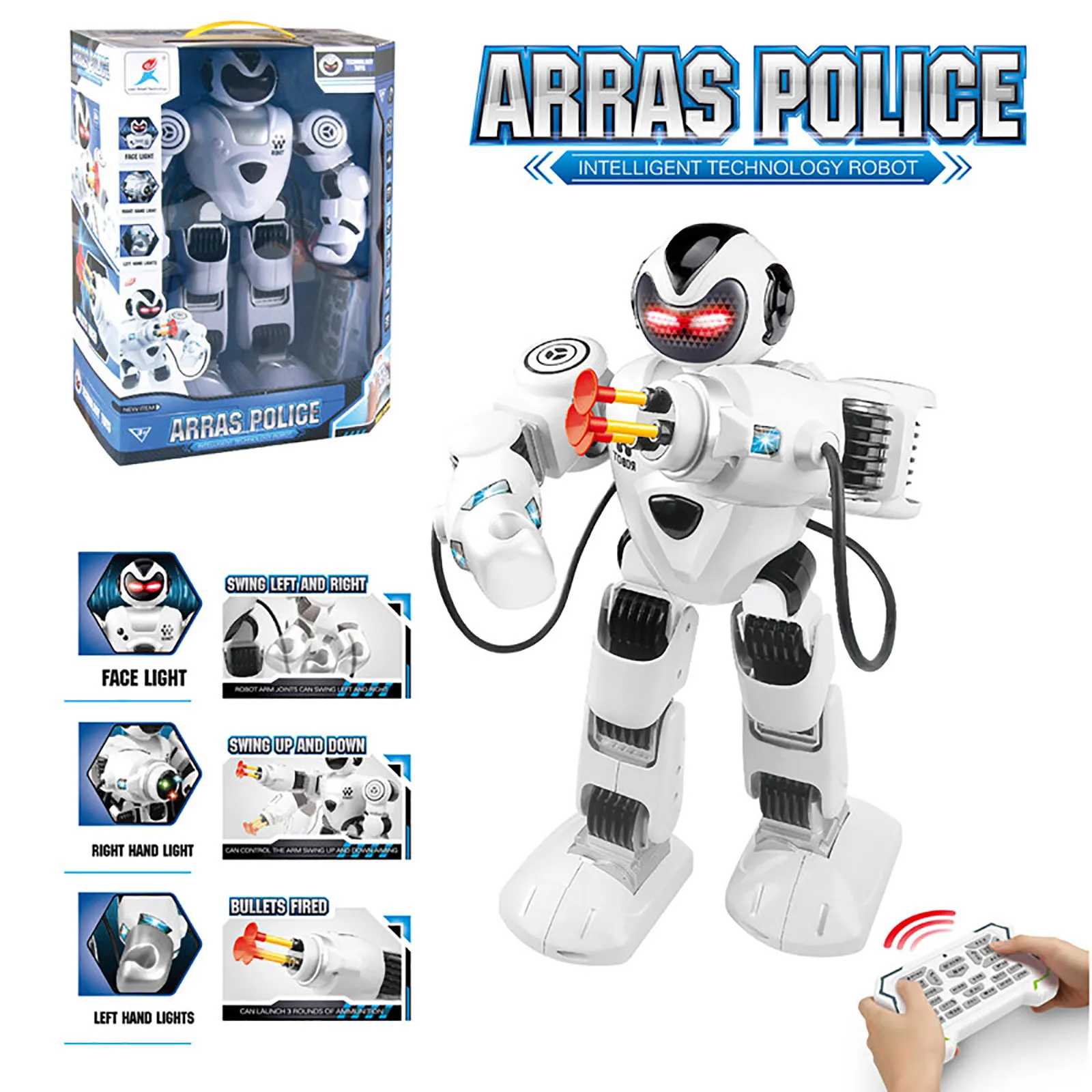 

Intelligent Remote Control Robot Model War Police Interesting Programming Interactive Dancing Children Kids Early Education Toys