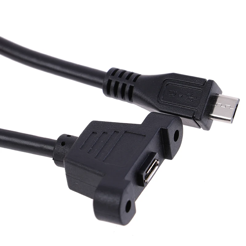 

Micro USB USB 2.0 Male Connector to Micro USB 2.0 Female Extension Cable 30cm 50cm With screws Panel Mount Hole