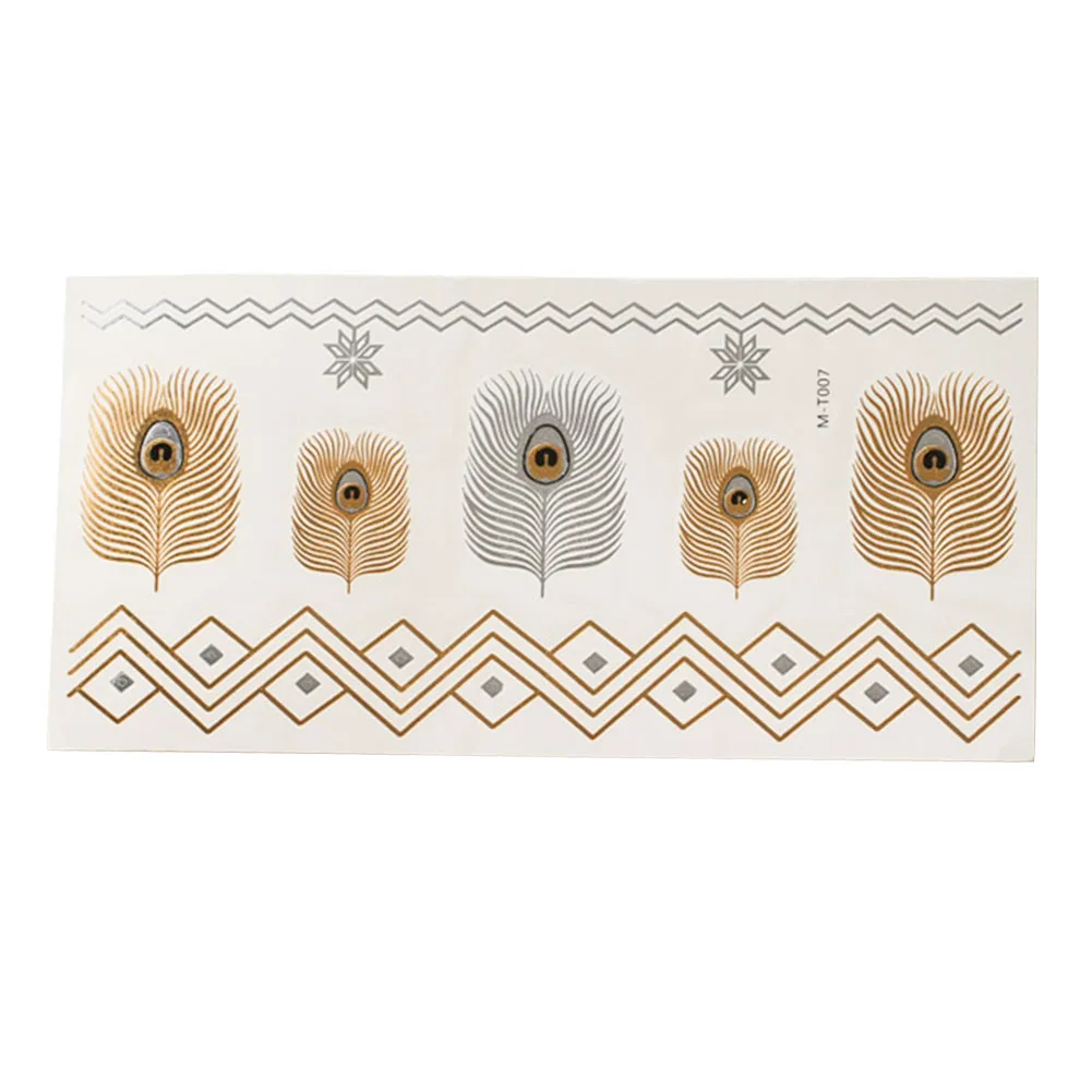 Временные блестящие золотые водостойкие тату Стикеры Ретро стиль сделай сам