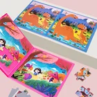 Новый деревянный магнитный пазл Mupin два в одном, 20 шт., пазл для раннего развития детей, познавательная головоломка 0,4, игрушки, История игрушек