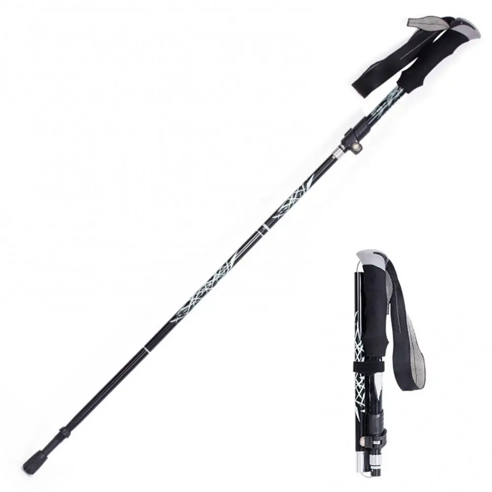 

50% Hot Sale Auminum Alloy Telescopic Ultralight Trekking Pole Anti Shock Hike Folding Stick Climbing Hiking Equipment