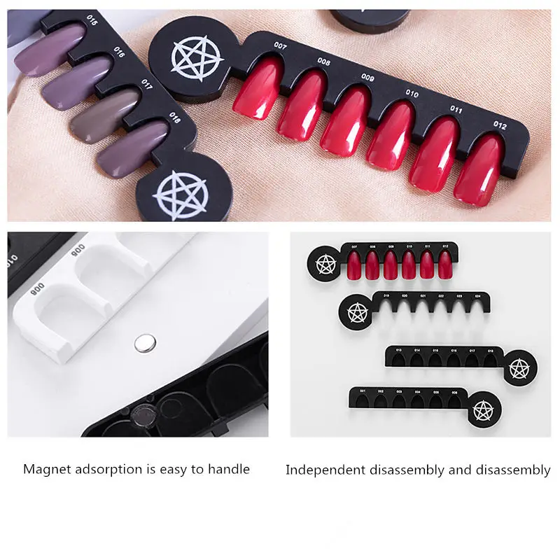 24 Сетки Съемный магнит накладные ногти дизайн гель лак цветная карта Таблица