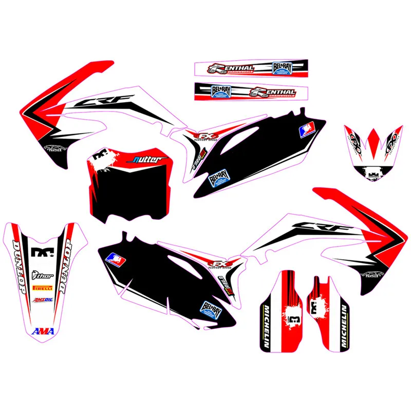 CRF450R 2009 - 2012 полная команда Обтекатели графические наклейки на заказ для Honda CRF250R